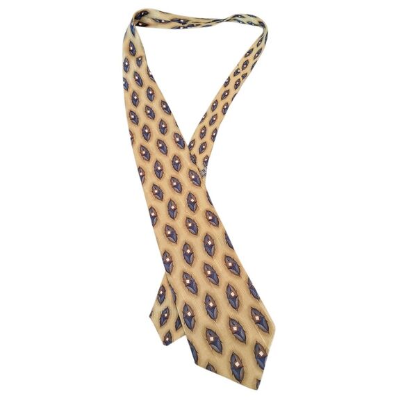 JZ Richards Silk Tie Handmade Necktie America Nordstrom Gold - Picture 10 of 12